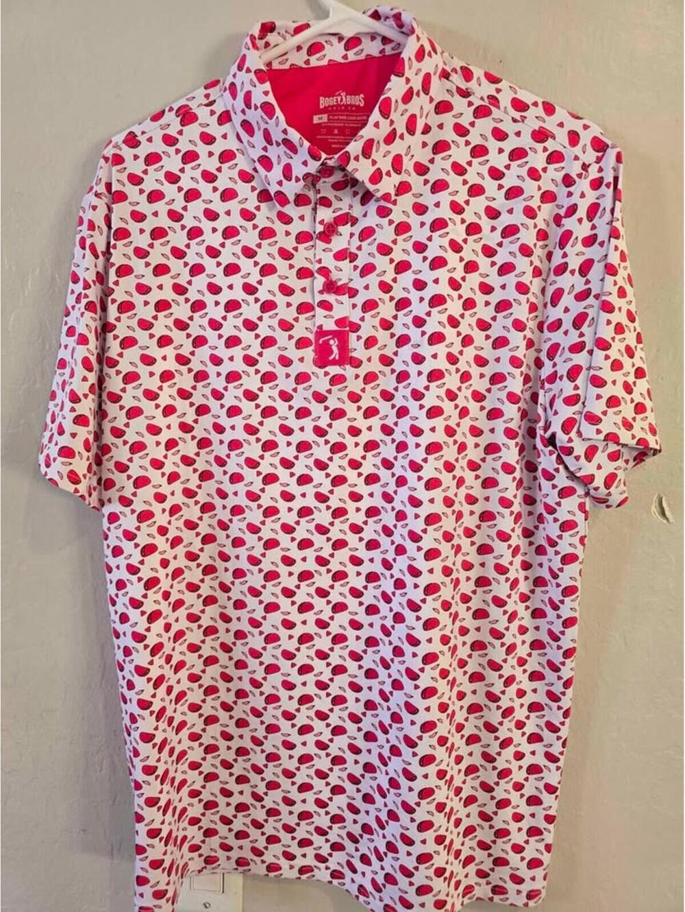 Bogey Bros Pink Taco Golf Polo Men's Size Medium